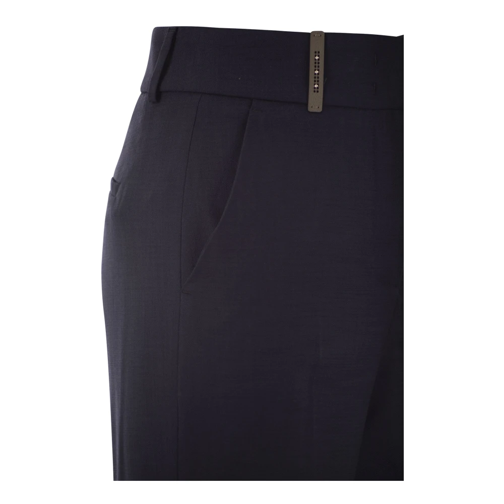 PESERICO Wide Trousers Blue Dames