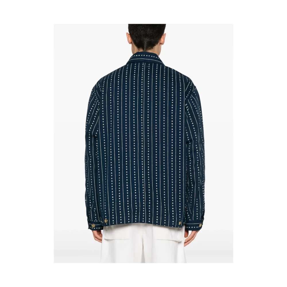 Carhartt WIP Navy Blauwe Knoopsluiting Buitenkleding Jas Blue Heren