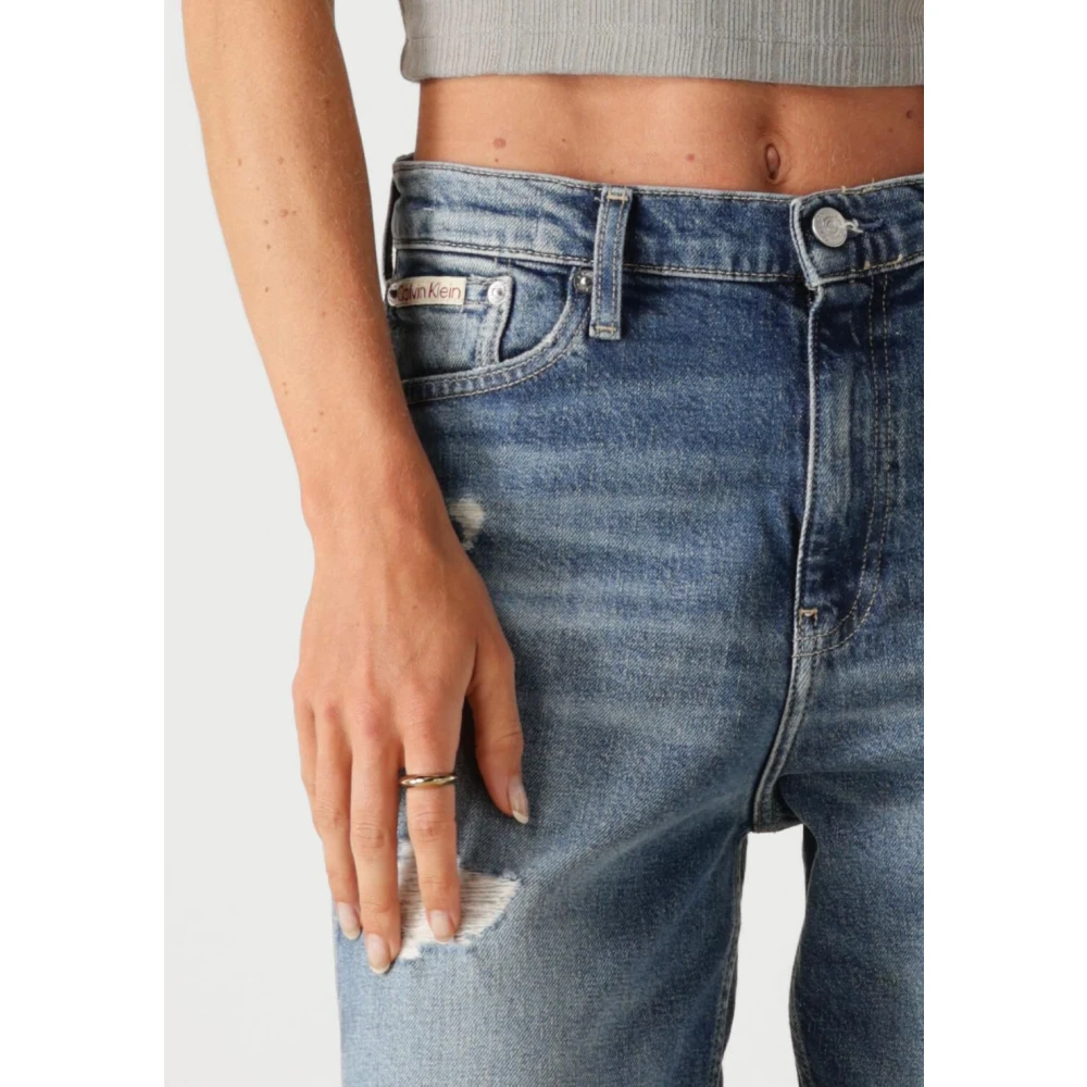 Calvin Klein Blauwe Mom Jeans voor Stijlvol Comfort Blue Dames