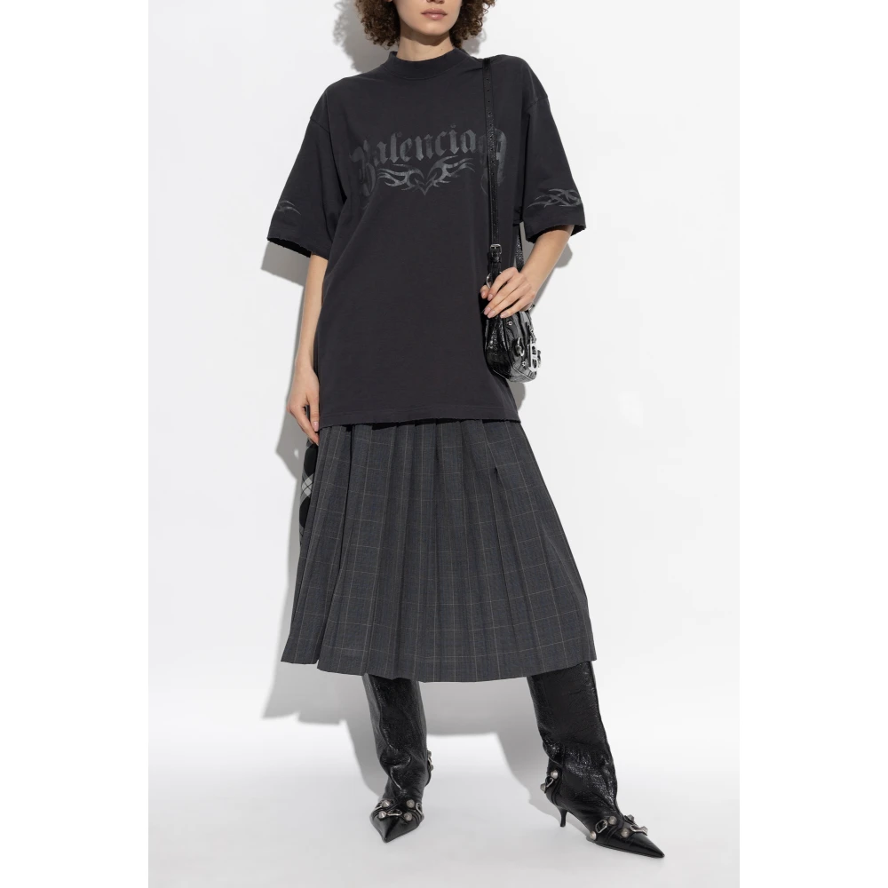 Balenciaga T-shirt met print Black Dames