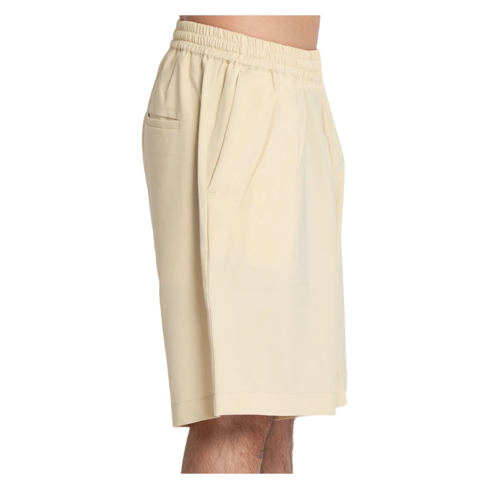 Bonsai Rafia Wollen Mand Shorts Beige Heren