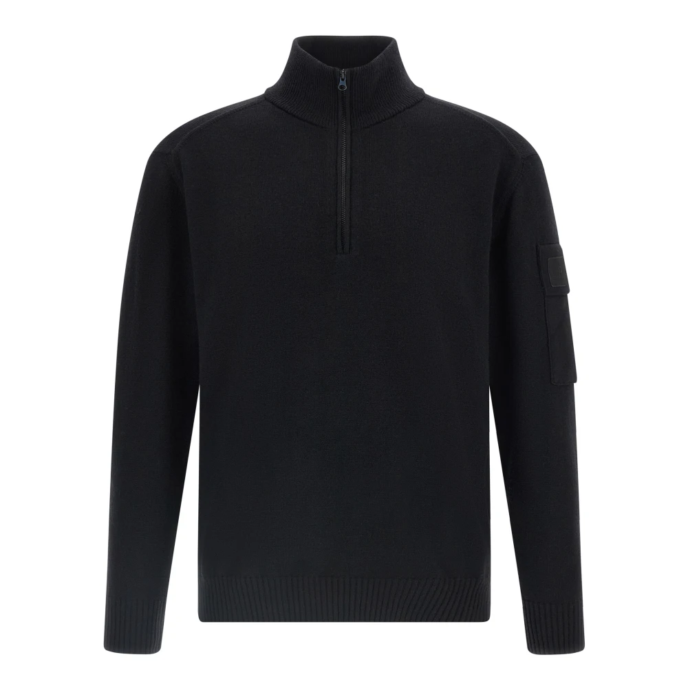 C.p. Company Men's Black Turtlenecks, M, Extrafine Merino Wool Jumper