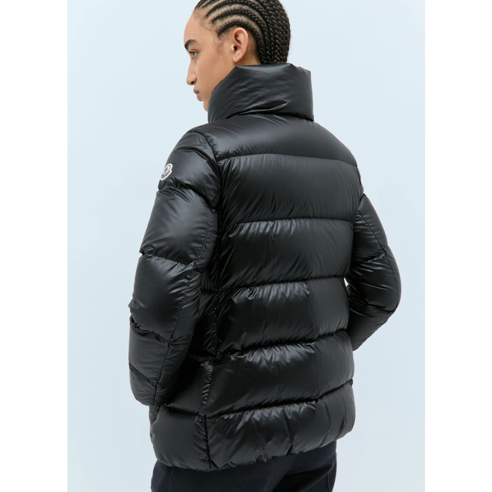 Moncler Korte donsjas met opstaande kraag Black Dames