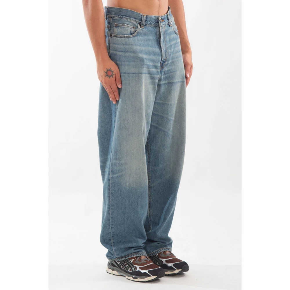 Haikure Mid Wash Loose Jeans Blue Heren
