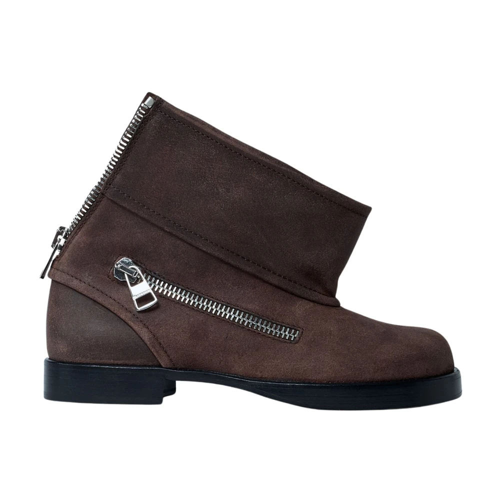 Jw Anderson Brown Ankle Boots, Female, 3 Uk, Stylish Suede Biker Boots