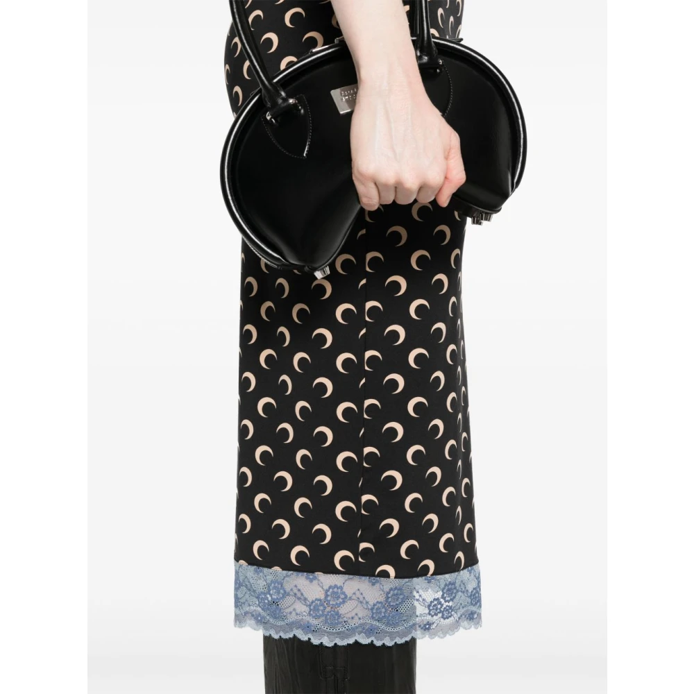 Marine Serre Bruine Kant Bandeau Jurk Brown Dames