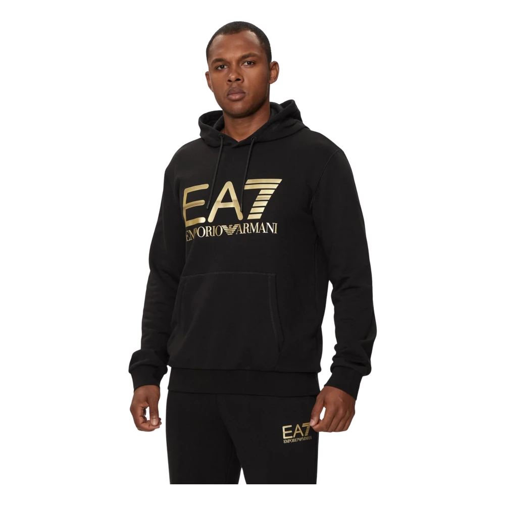 Emporio Armani EA7 Zwarte capuchontrui pullover 6Dpm16 Black Heren