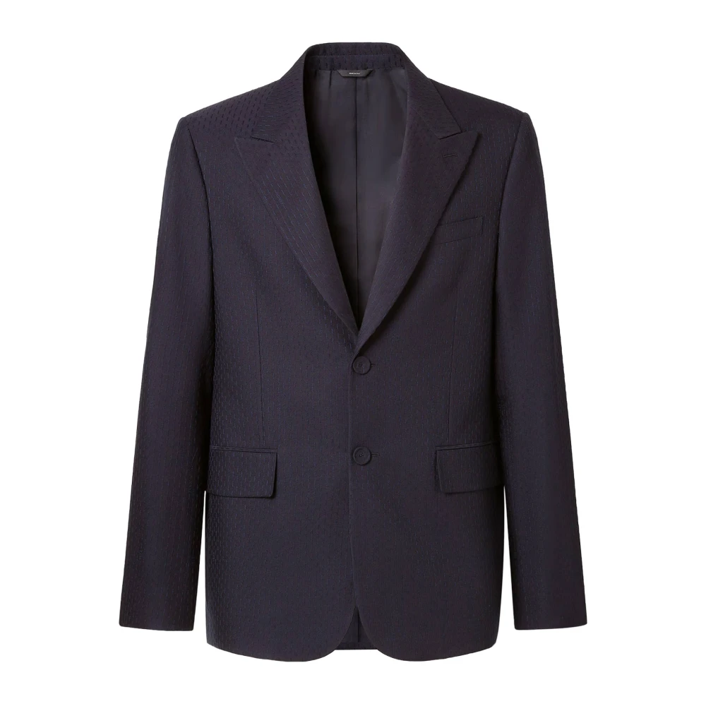 Fendi Men's Blue Blazers, L, Single-Breasted Jacket