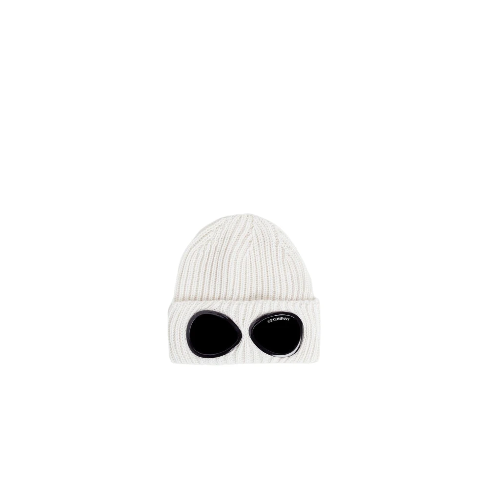 C.p. Company Men's White Soft Merino Wool Beanie