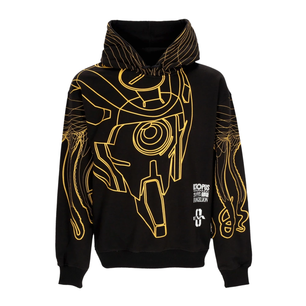 Octopus Evangelion 00 Lättvikts Hoodie Svart Black, Herr