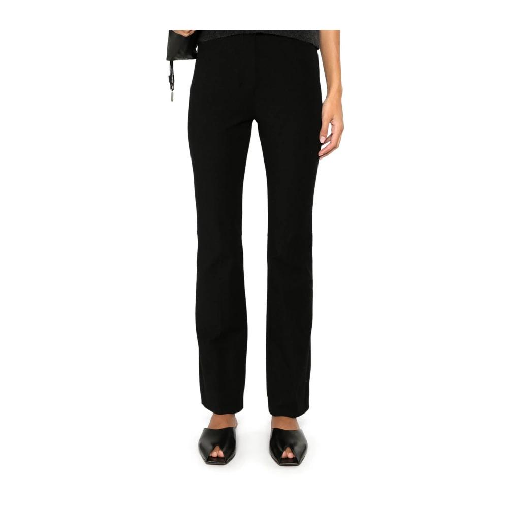 Max Mara Zwarte Twill Slim Bootcut Broek Black Dames
