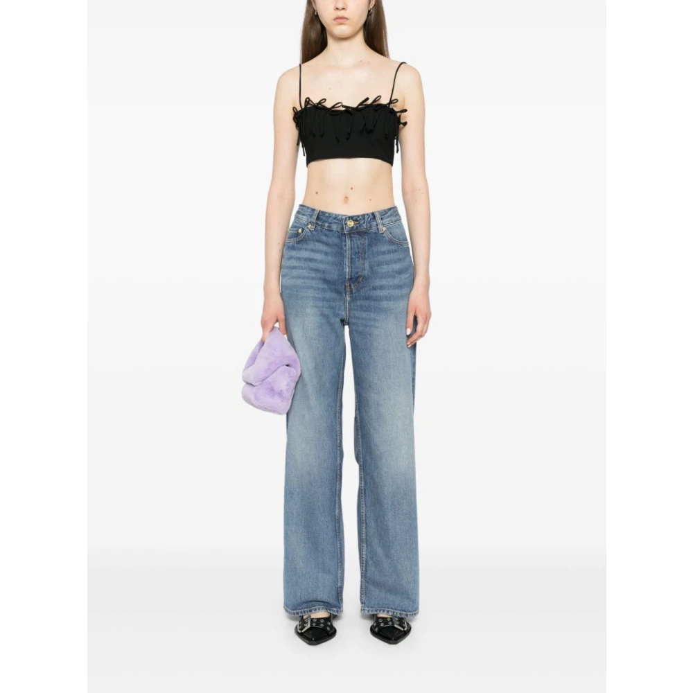 Ganni Denim Camal Straight Leg Jeans Blue Dames
