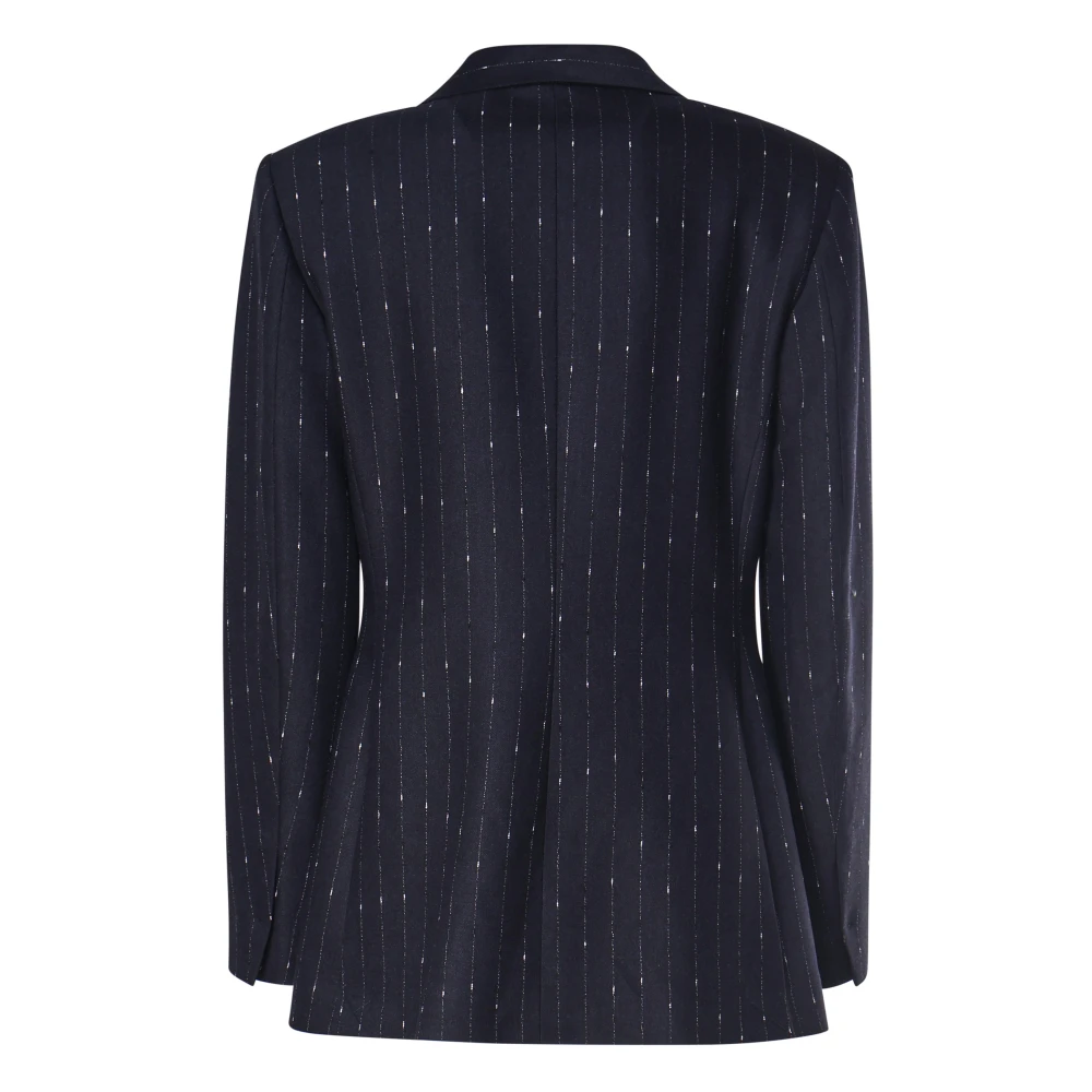Genny Blauw Single-Breasted Knoop Jas Italië Blue Dames