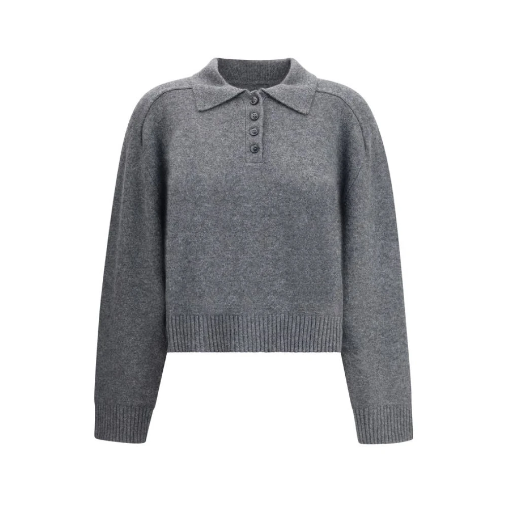 Loulou Studio Women's Gray Cashmere Polo Sweater