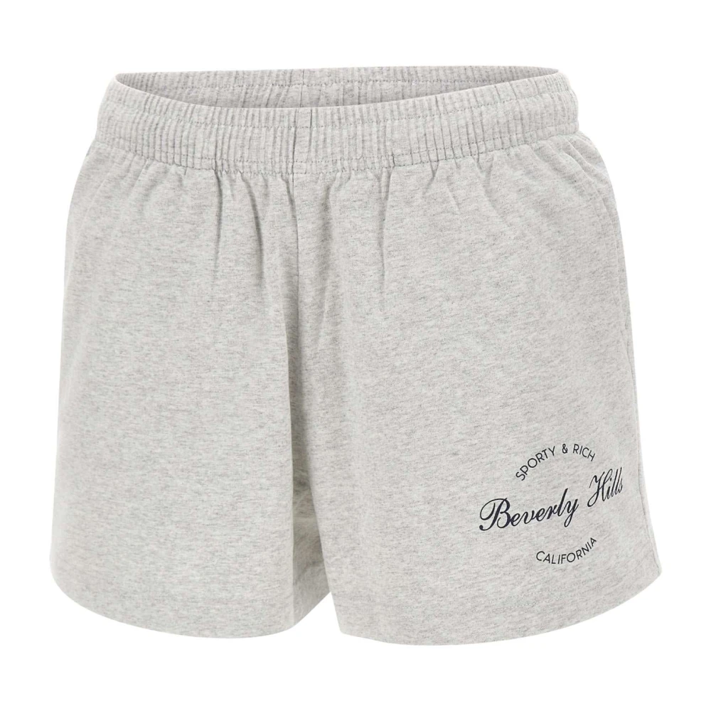 Sporty & Rich Women's Gray Short Shorts, S, Beverly Script Disco Short