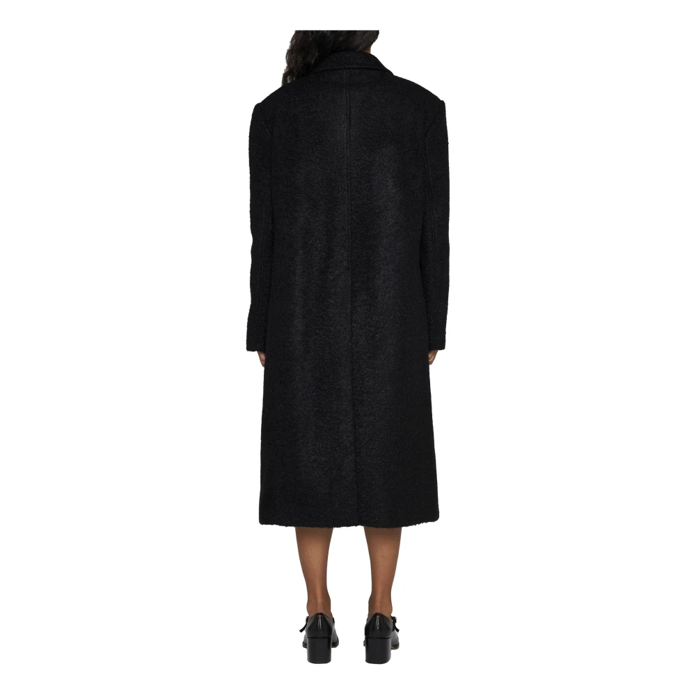 Blanca Vita Gevilte Enkelrij Lange Jas Black Dames