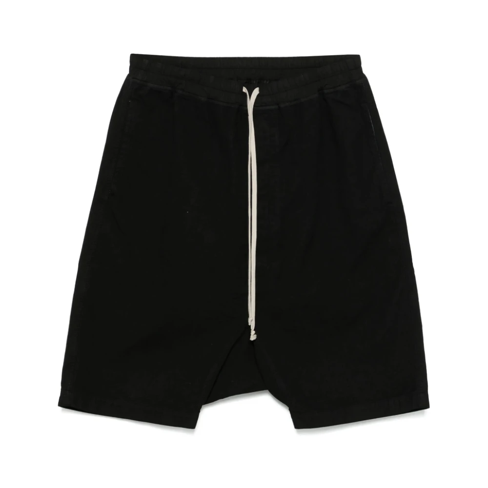 Rick Owens Zwarte Shadow Elastische Trekkoord Broek Black Heren