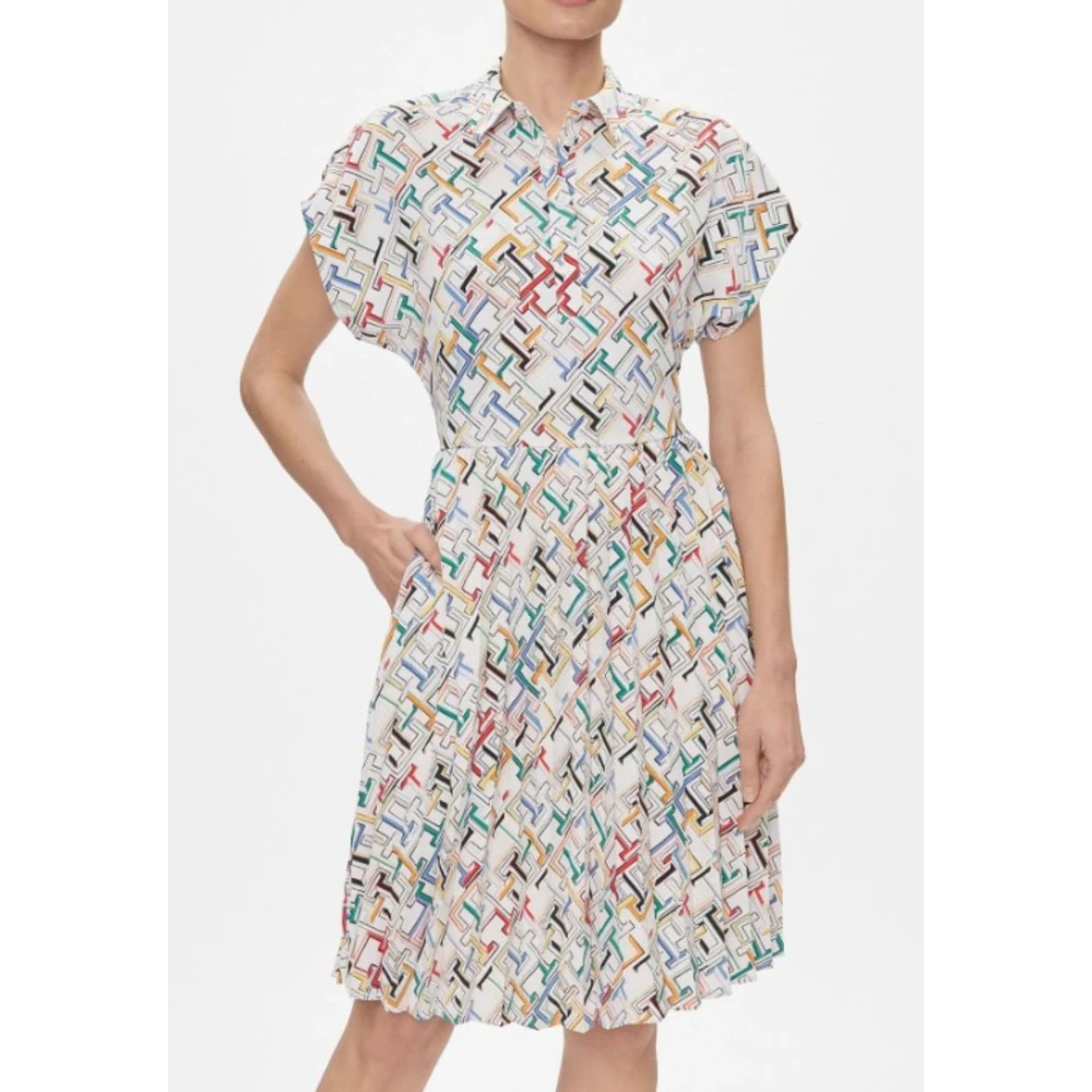 Tommy Hilfiger AMD Plated Knie Jurk Damesmode Multicolor Dames