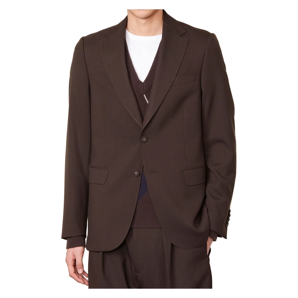 Officine Générale Bruine Wol 3ply Jas Brown Heren
