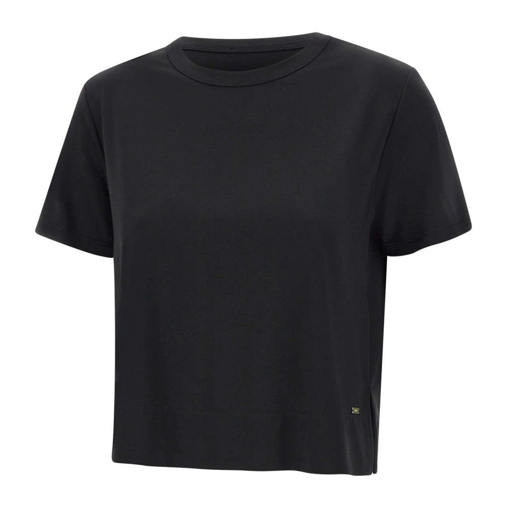 Kaos Zwart T-shirt met Gouden Logo Black Dames