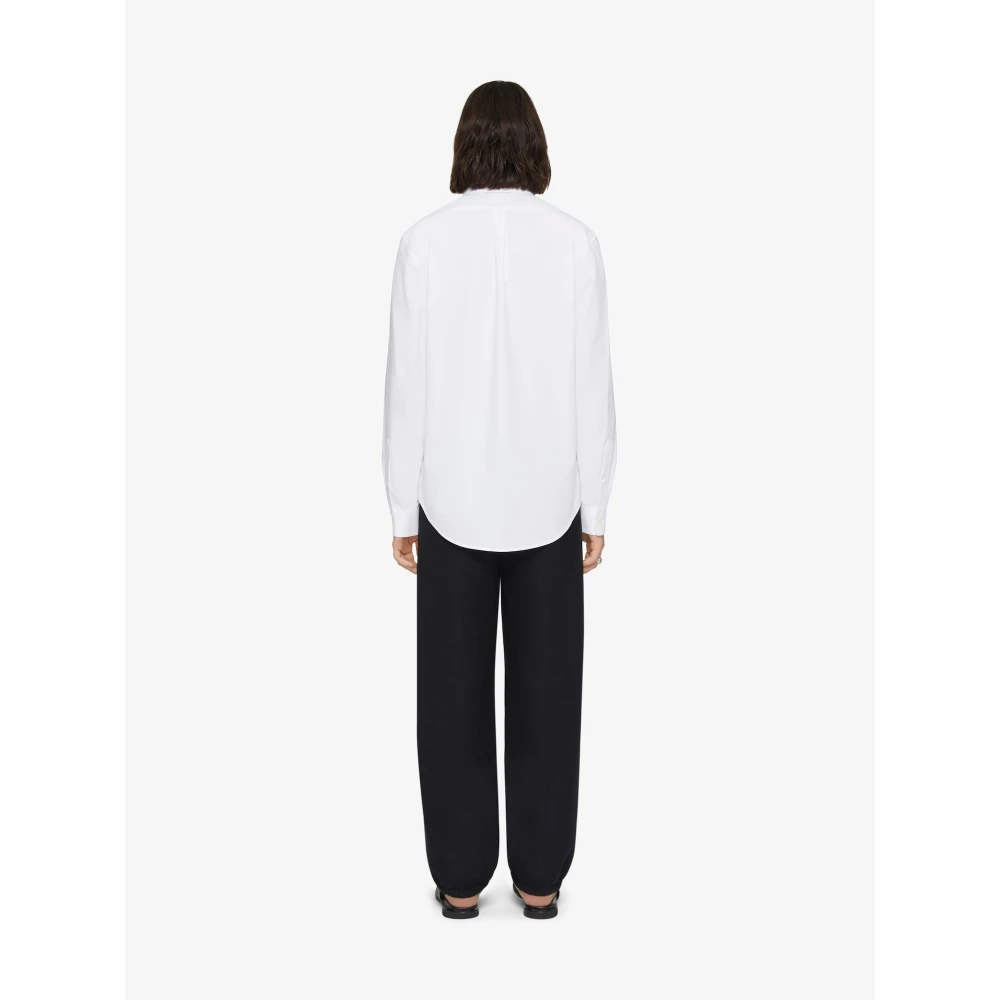 Givenchy Wit Katoenen Shirt met Lange Mouwen Monogram 72 White Heren