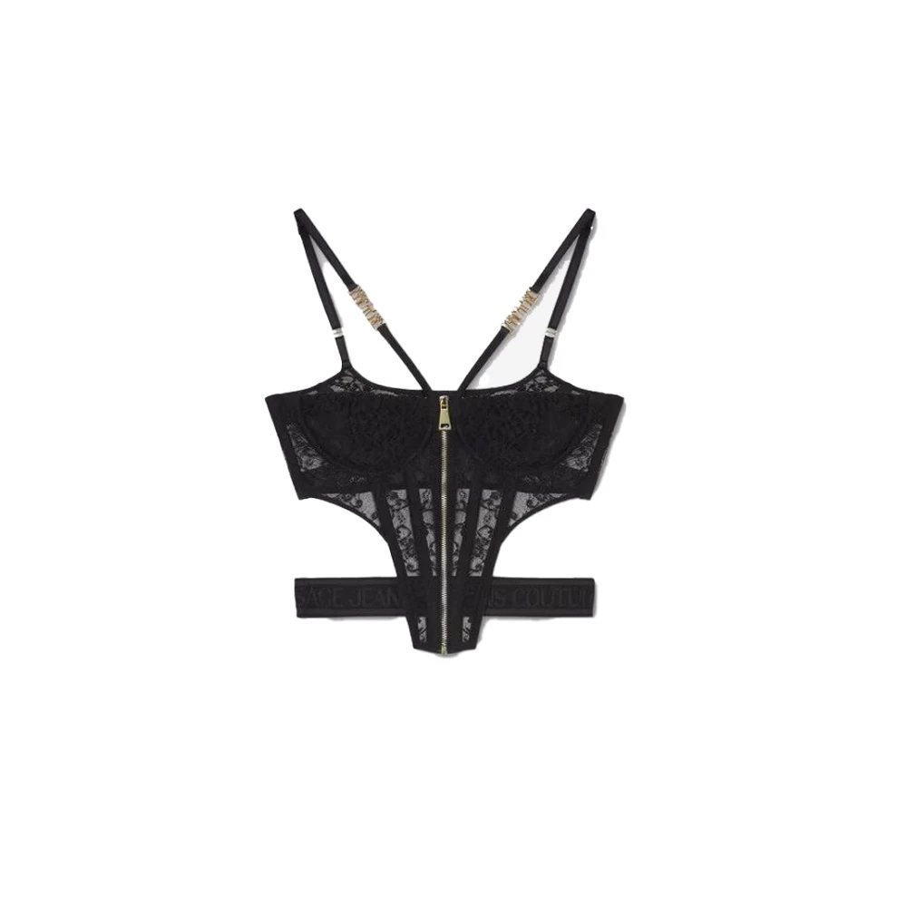 Versace Jeans Couture Women's Black Sleeveless Tops, S, Bustier Top