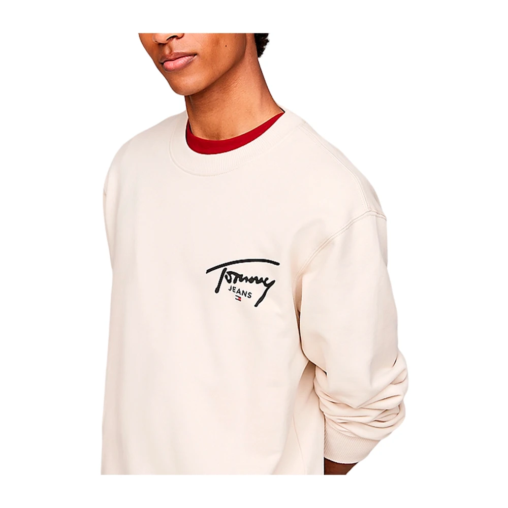 Tommy Hilfiger Grafische Logo Sweater Beige Heren