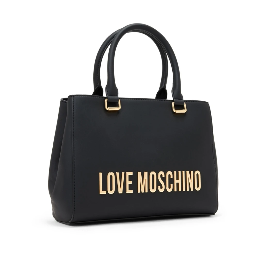 Love Moschino Trendy Zwarte Handtas met Magnetische Sluiting Black Dames