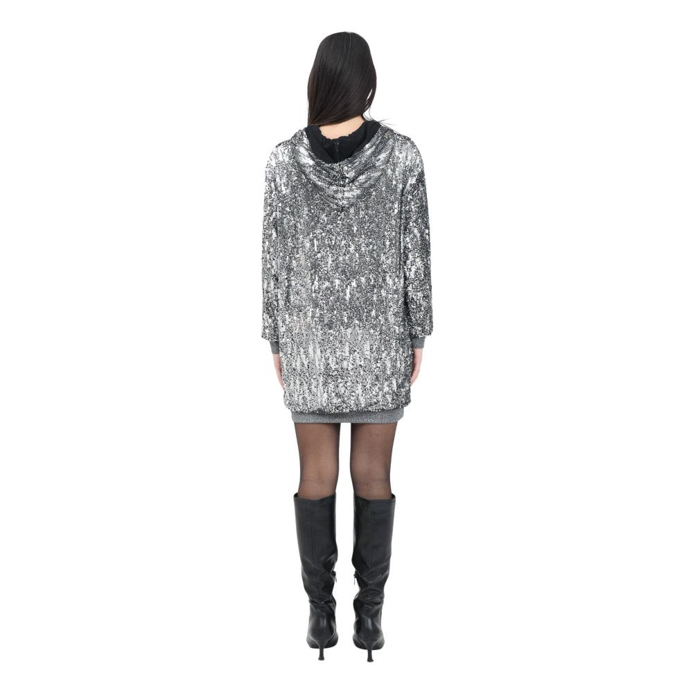 ViCOLO Zilveren Pailletten Korte Jurk Gray Dames