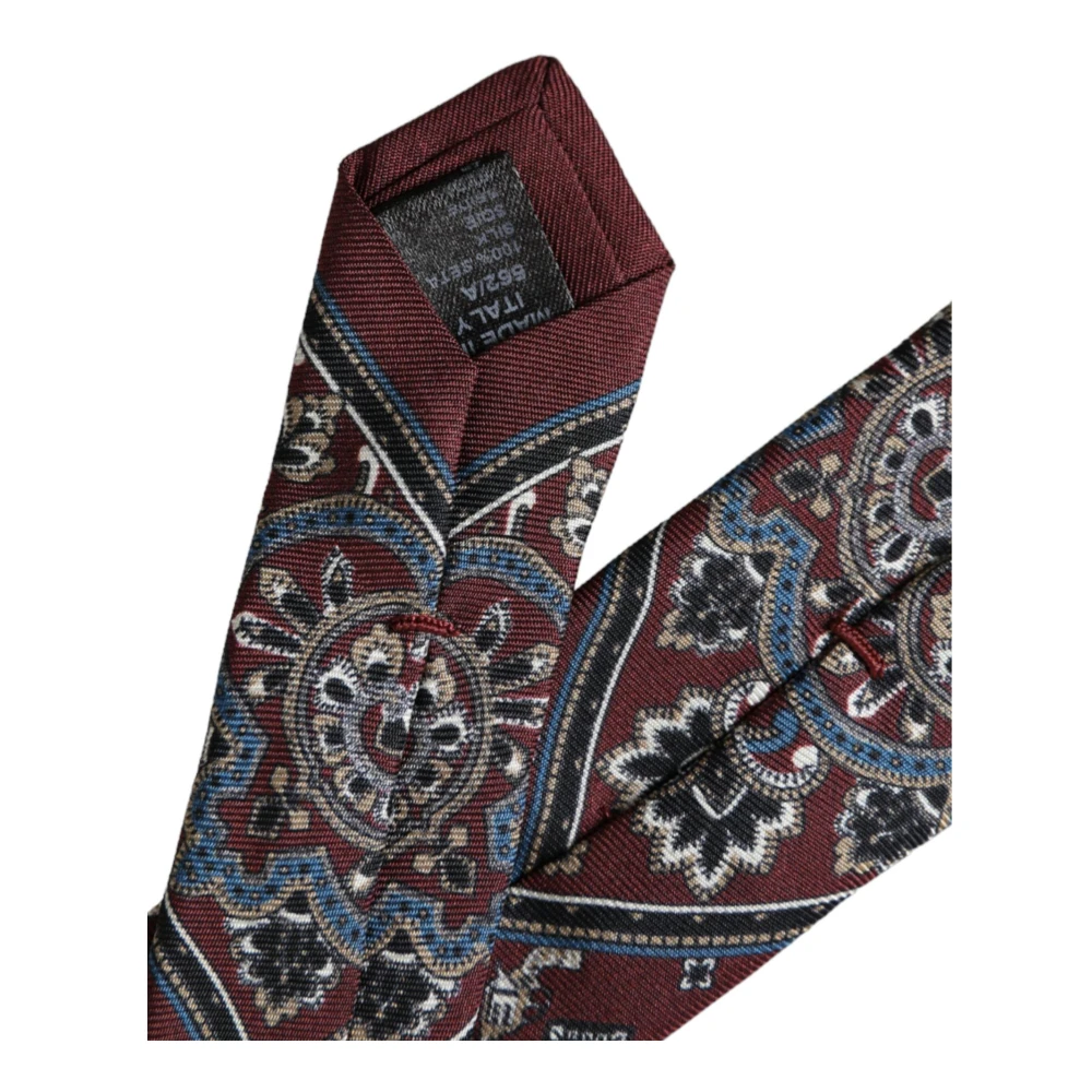 Dolce & Gabbana Bourgondische Zijden Western Stijl Stropdas Red Heren