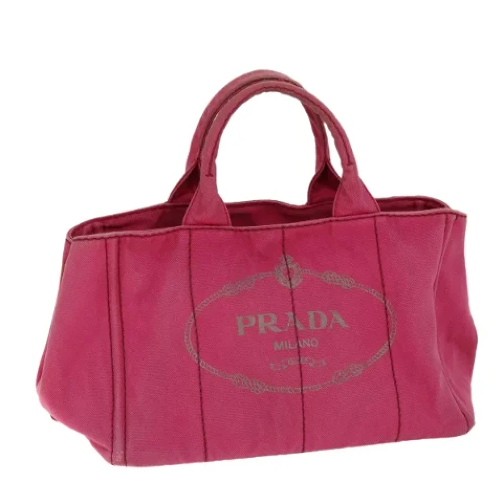 Prada Vintage Pre-owned Canvas handbags Pink Dames