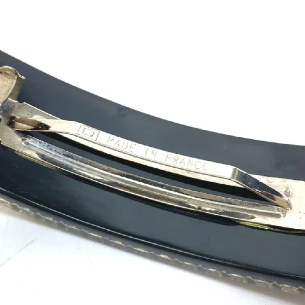 Chanel Vintage Pre-owned Plastic hair-accessories Black Dames