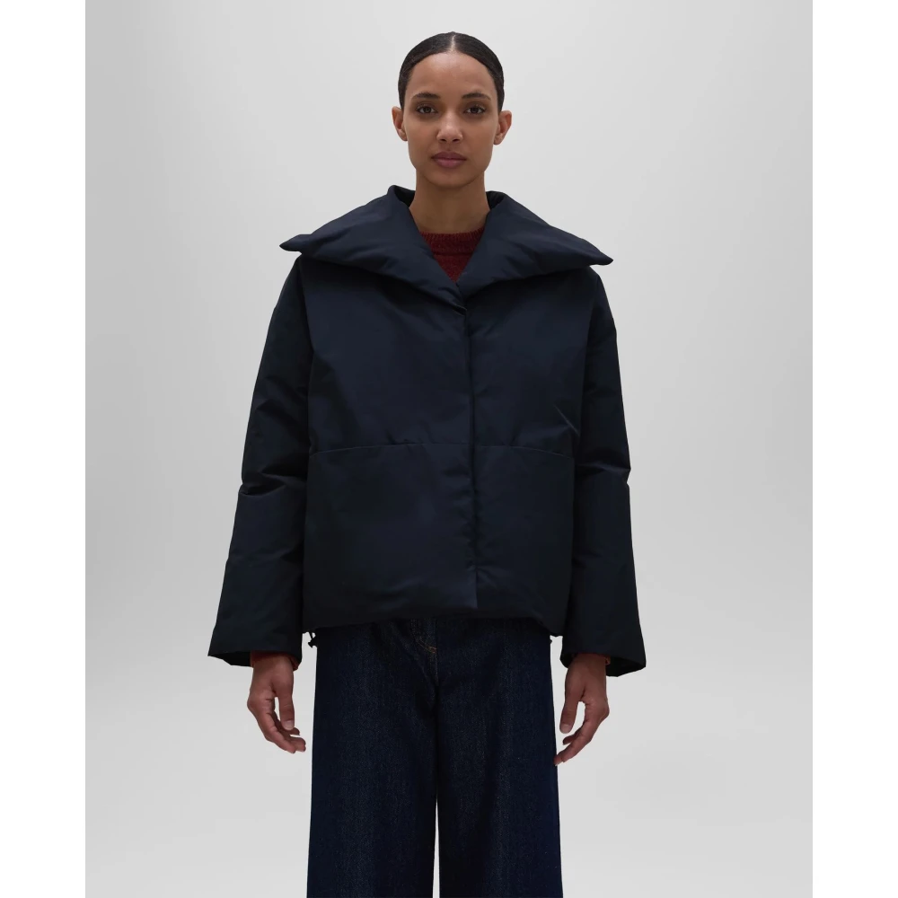 Aspesi Korte nylon en katoenen jas Blue Dames