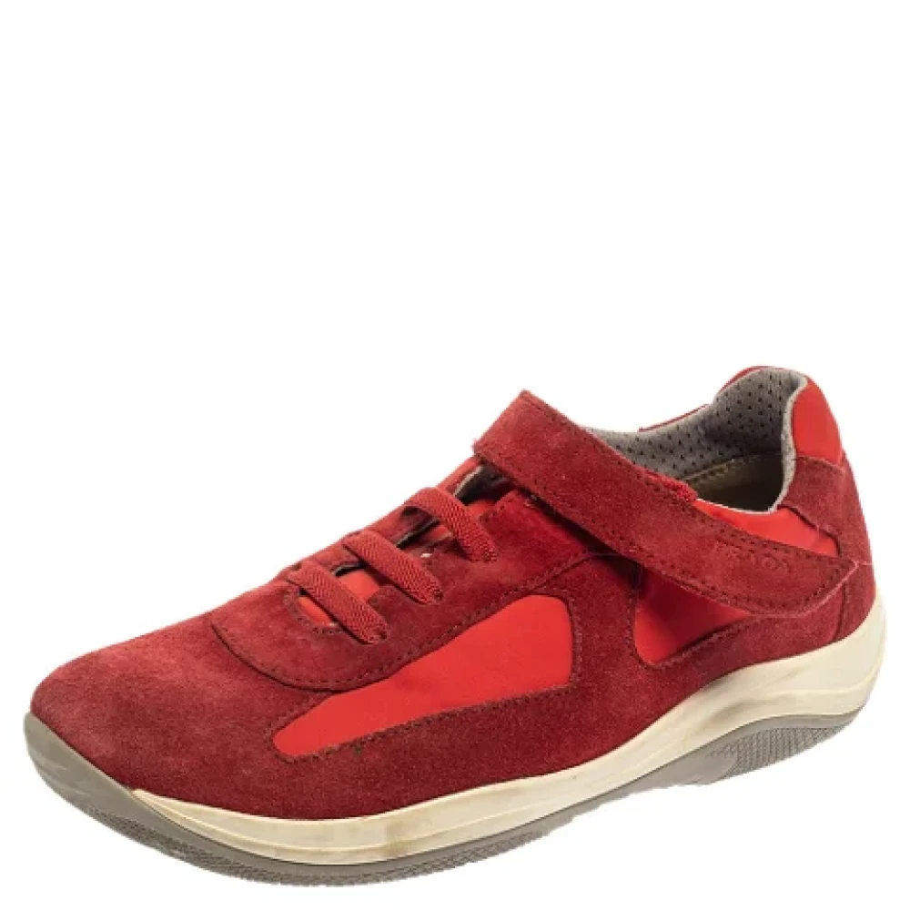 Prada Vintage Pre-owned Nylon sneakers Red, Dam