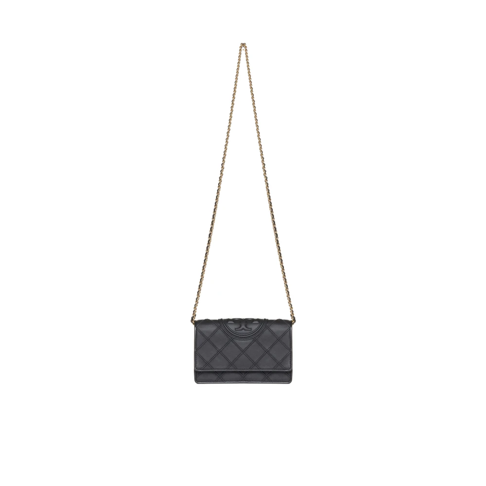 TORY BURCH Zwarte Soft Chain Portemonnee Black Dames