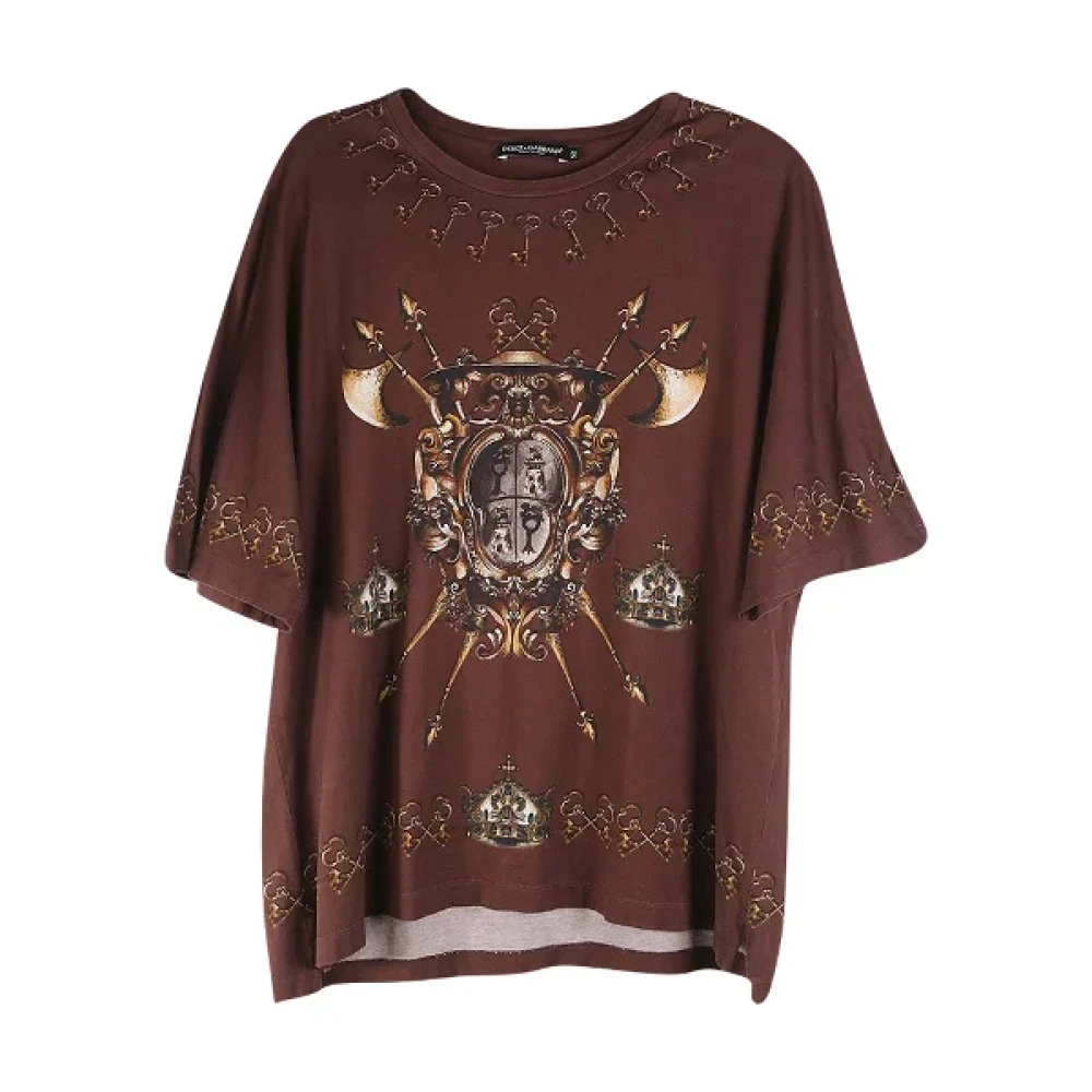 Dolce & Gabbana Pre-owned Cotton tops Brown Dames