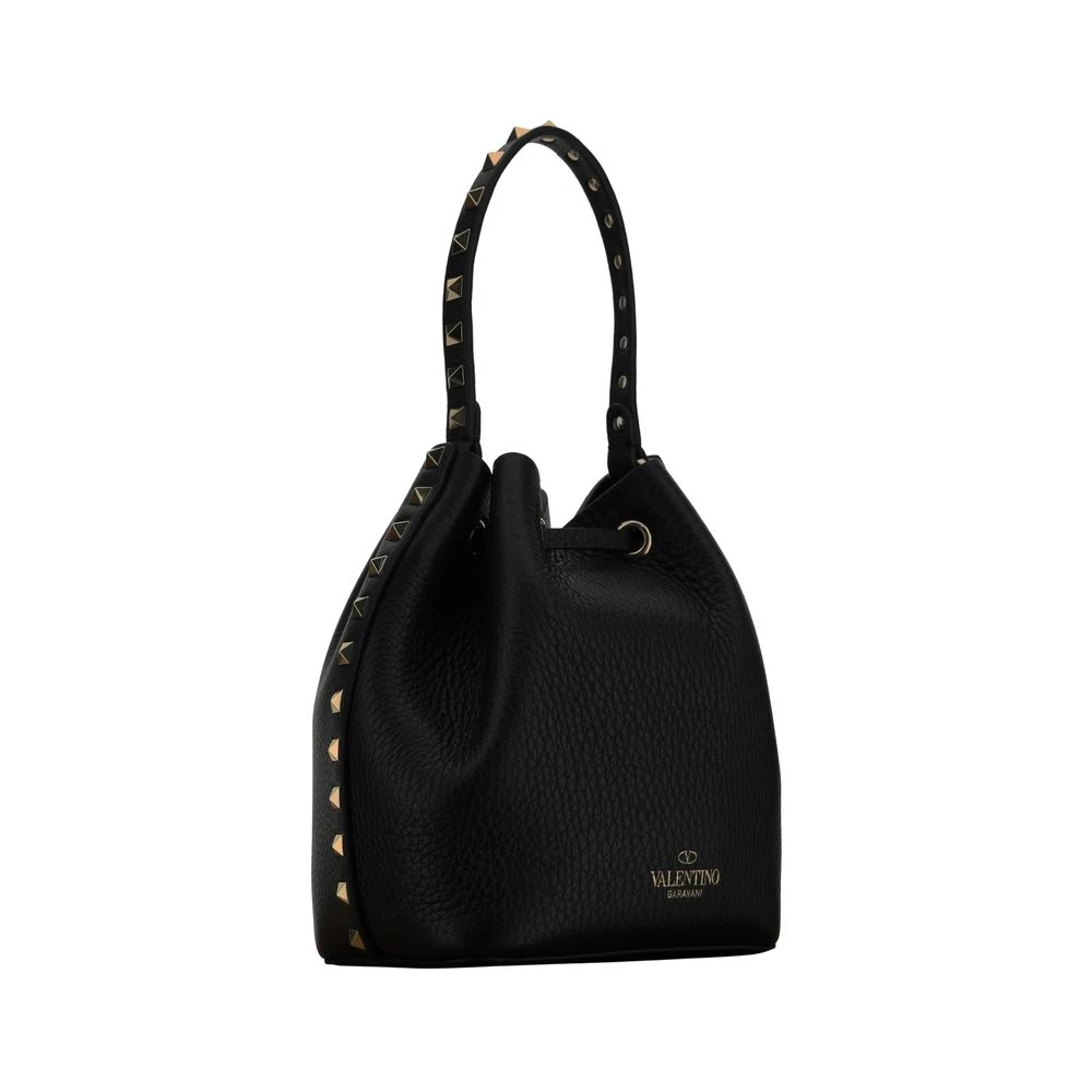 Valentino Garavani Studded Drawstring Bucket Bag Black Dames