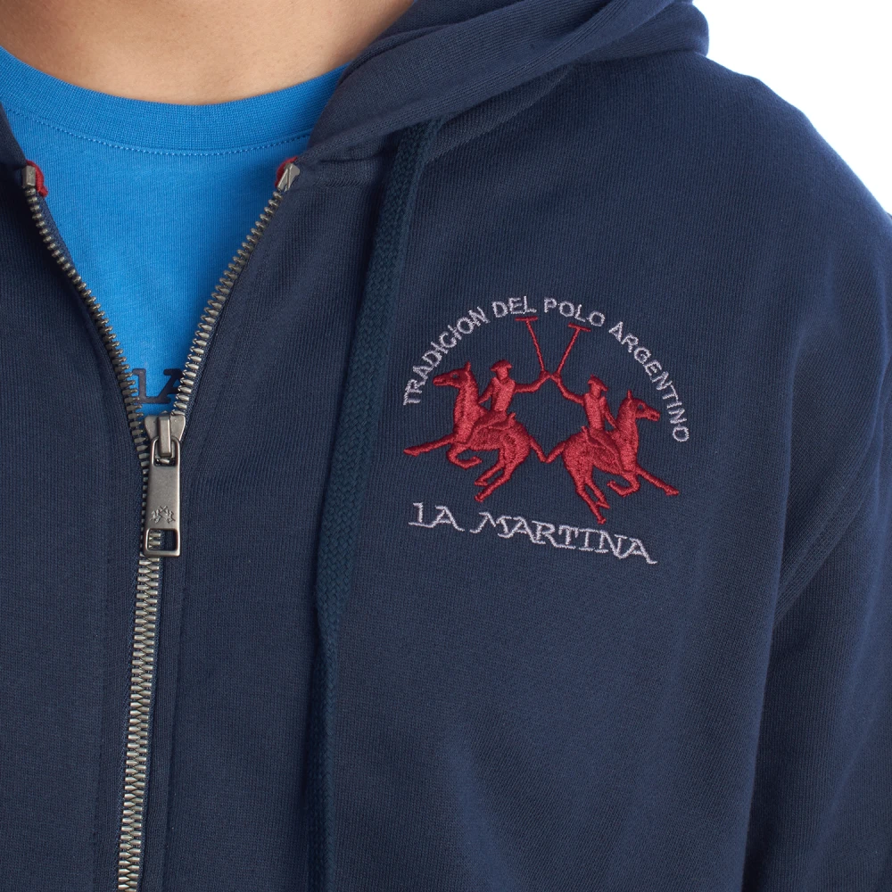 LA MARTINA Hoodie met rits Blue Heren