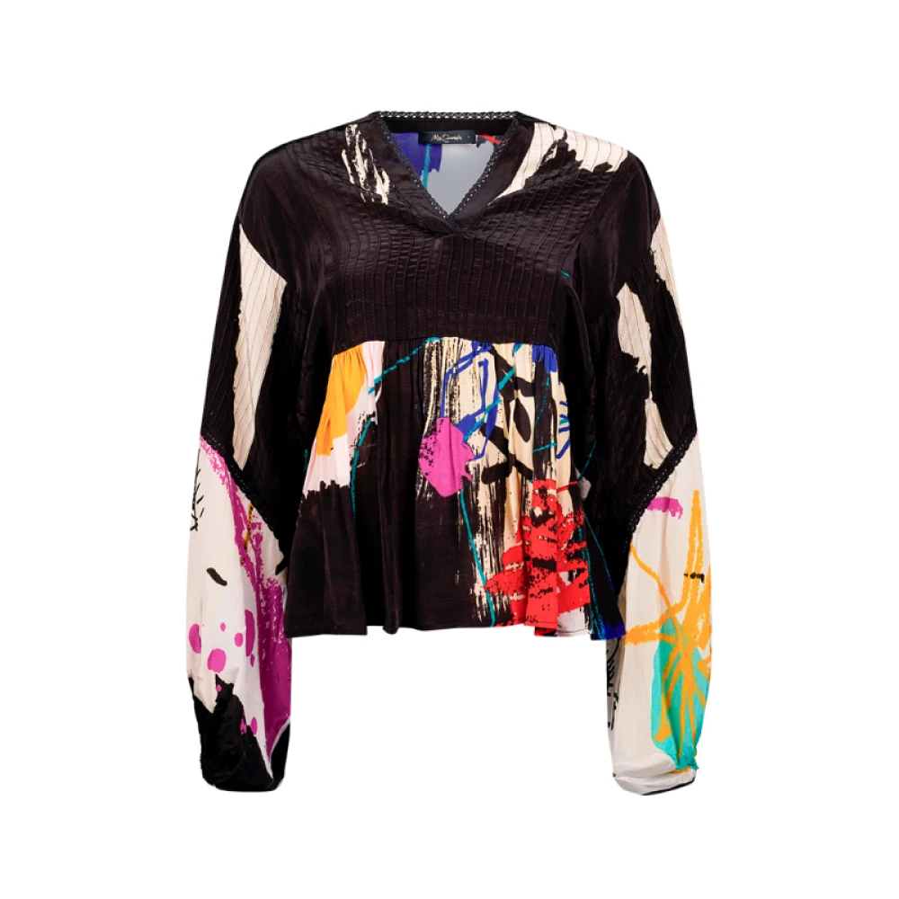 Mes Demoiselles Gedrukte Street Art Blouse Lange Mouw Multicolor Dames