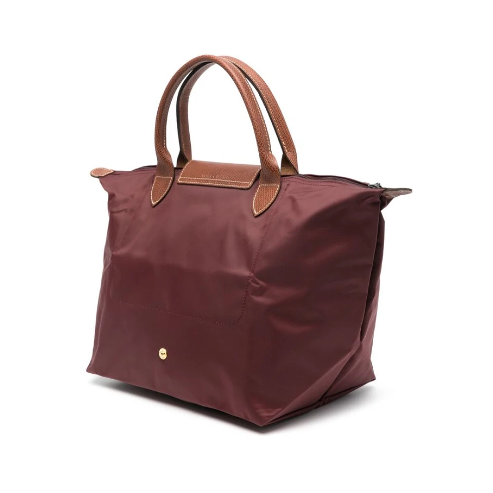 Longchamp Bordeaux Leren Handtas met reliëflogo Red Dames