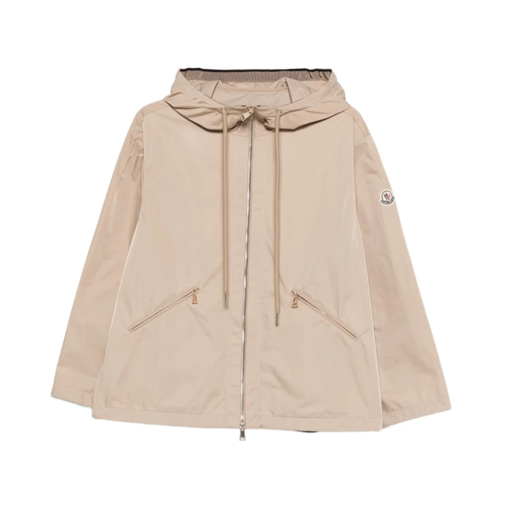 Moncler Beige Light Jackets, Female, M, Hooded Jacket