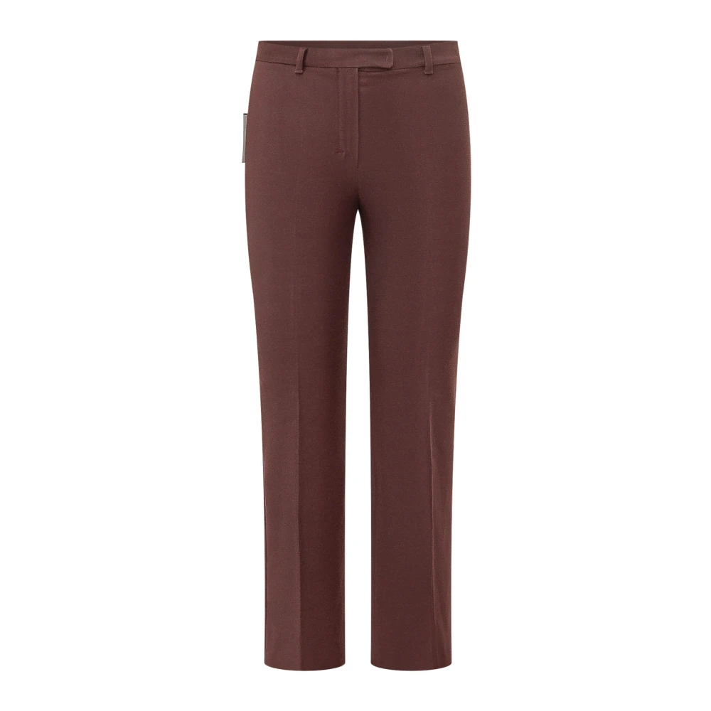 Max Mara Umanita Pant Lungo - Female - Straight Trousers - Red - 2XS - Trousers