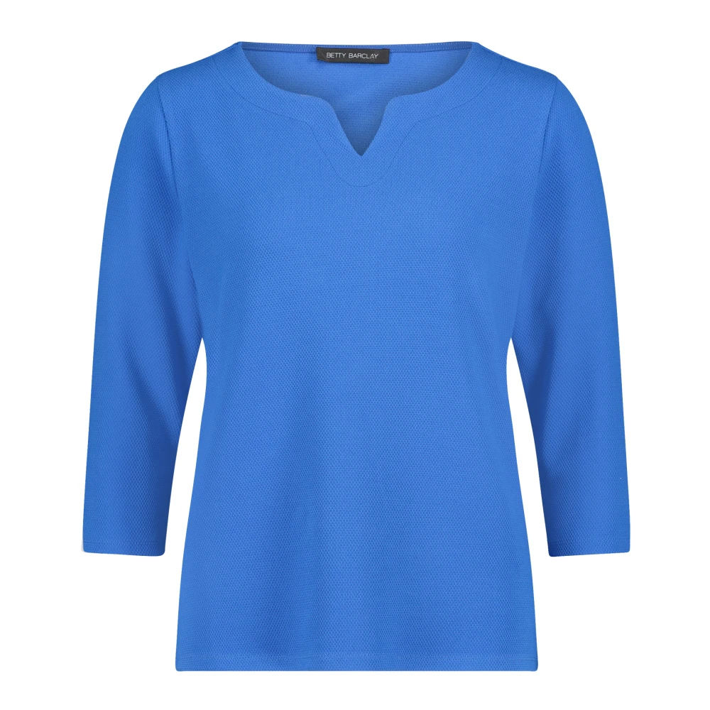 Betty Barclay Gestructureerde Casual Shirt met 3 4 Mouwen Blue Dames