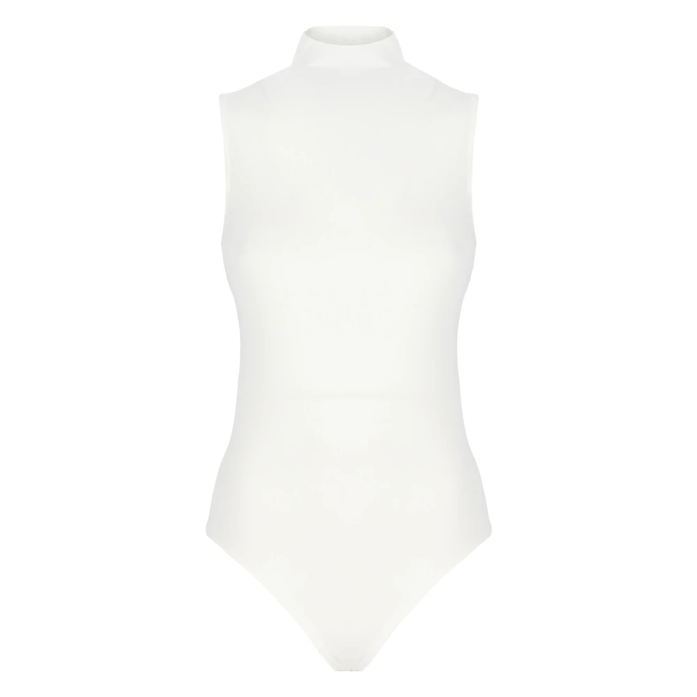 Wolford White Modal High Neck Sleeveless Top - Female - Full-Body - M - Tops