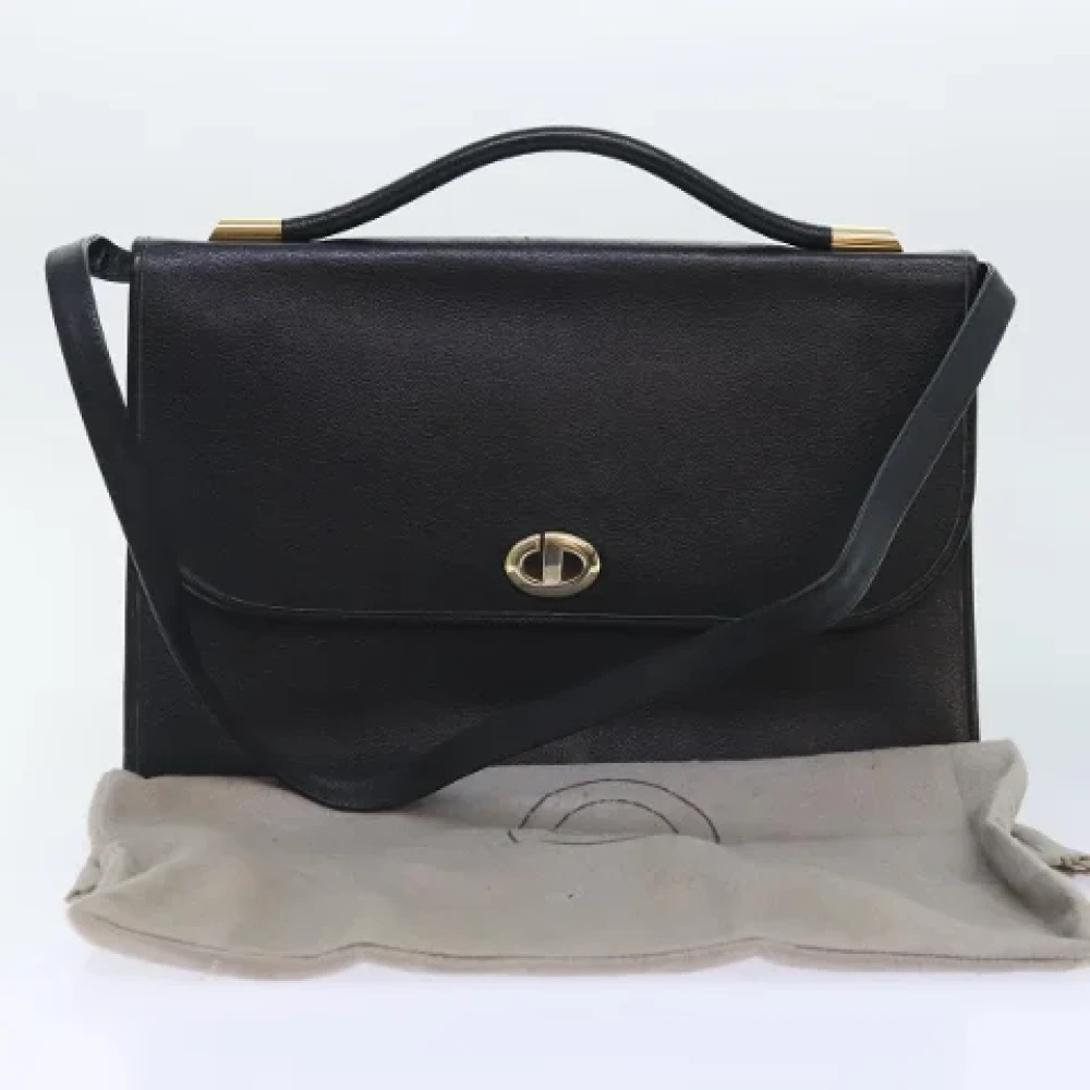 Dior Vintage Pre-owned Leather handbags Black Dames
