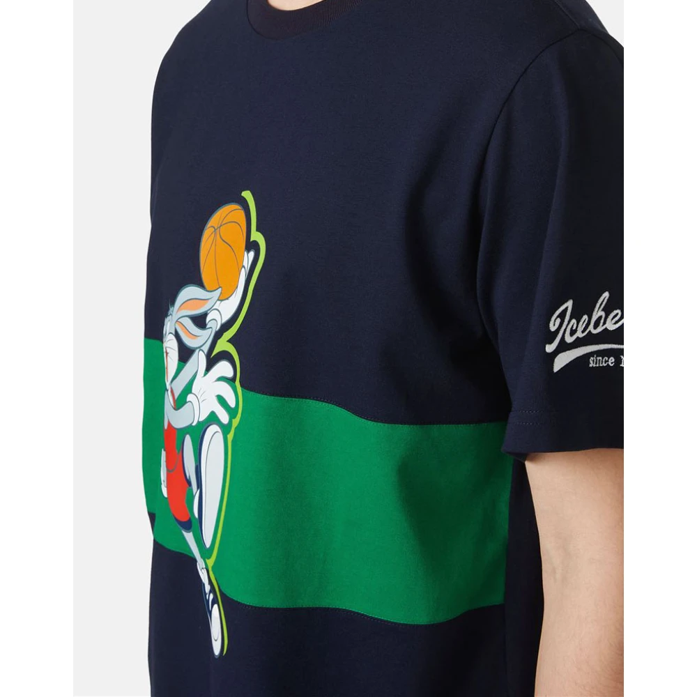 Iceberg T-shirt met Bugs Bunny Basketball Blue Heren