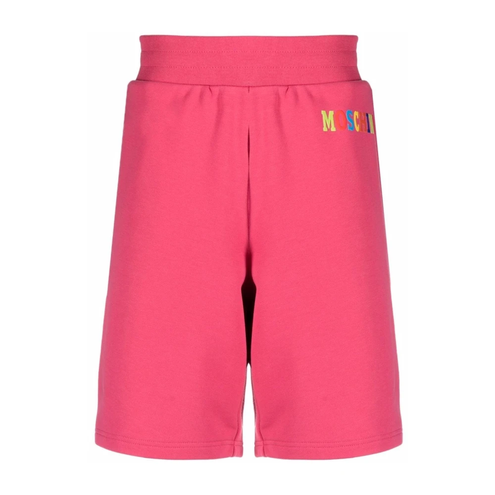 Moschino Casual biologisch katoenen logo shorts Pink Heren