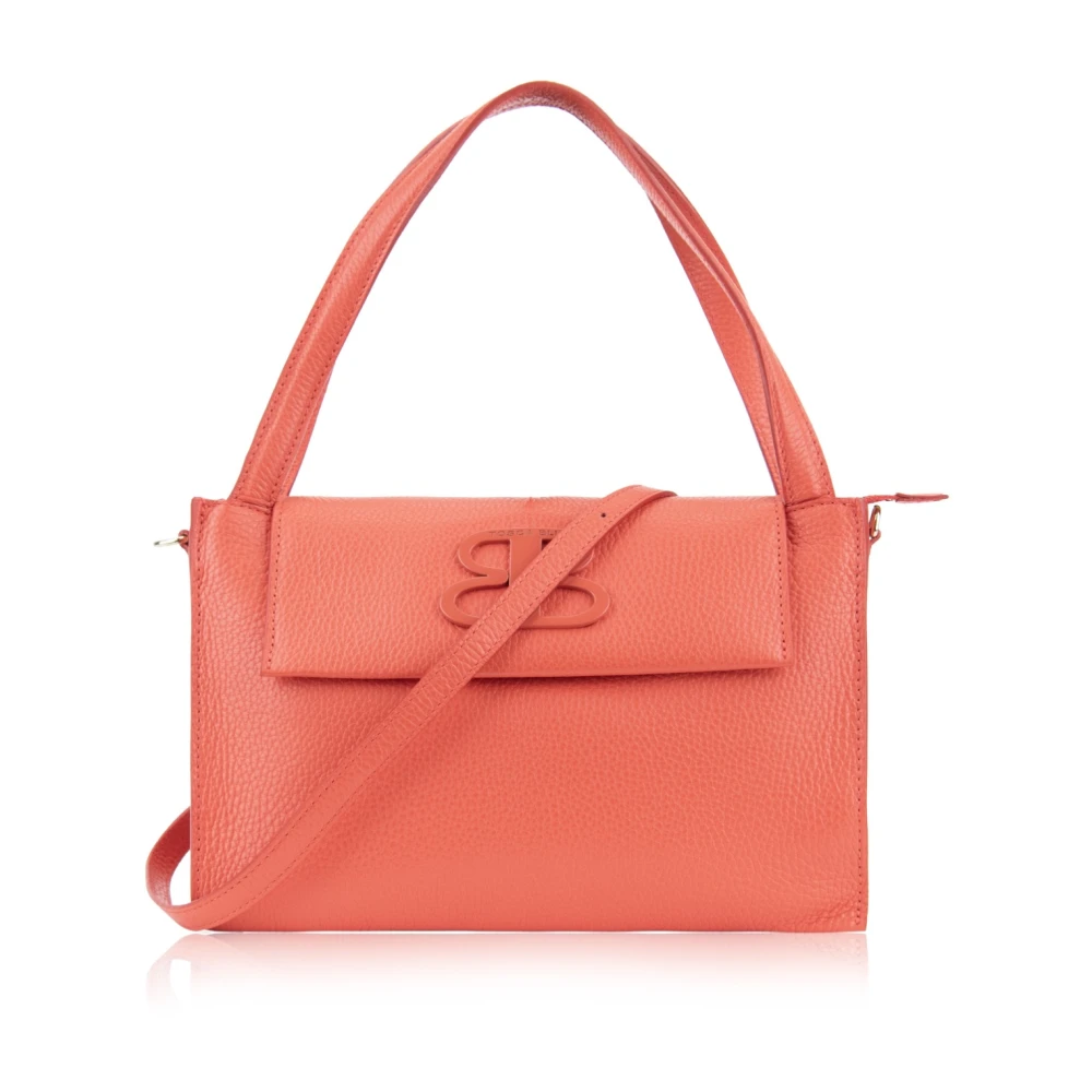 Tosca Blu Dames Schoudertas Magneetknoop Rits Orange Dames