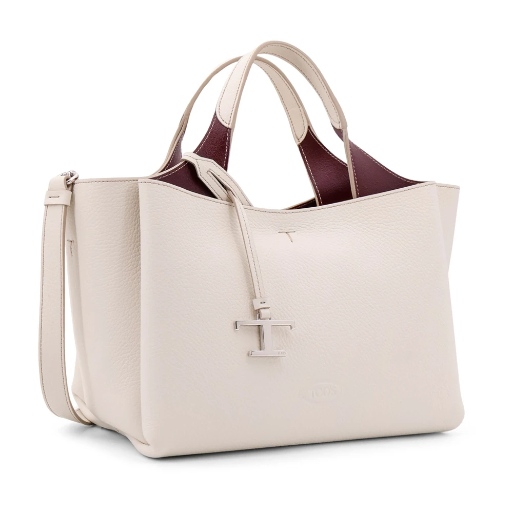 TOD'S Leren handtas met tijdloos detail White Dames