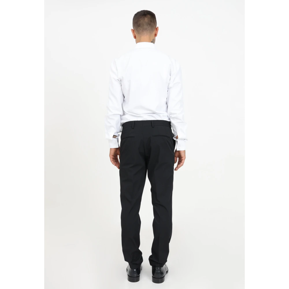Selected Homme Zwarte elegante broek met verlengde riem Black Heren